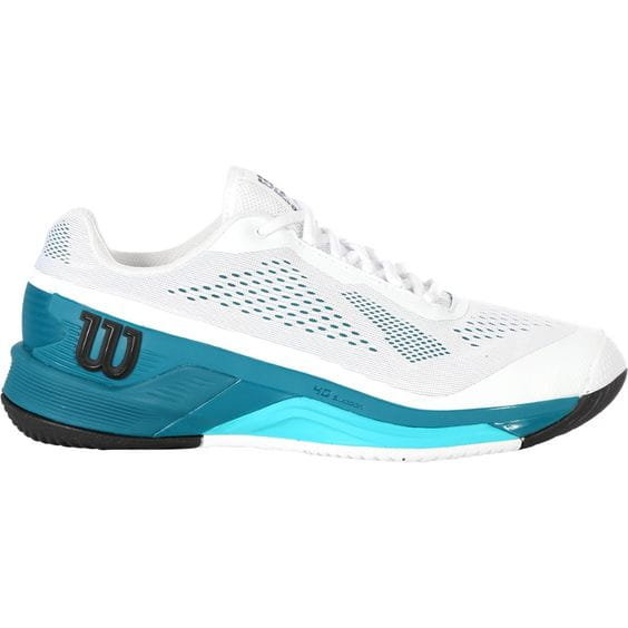 Men's Wilson Rush Pro 4.0 White/Blue Coral/Atoll Blue size 10.5