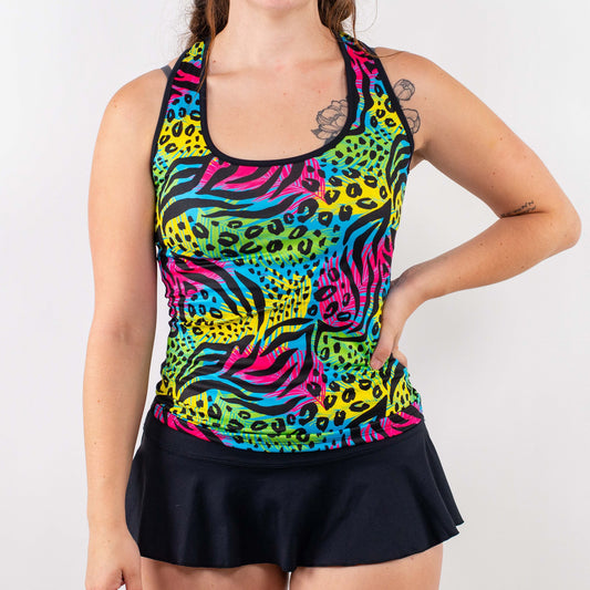 Savage Tank Neon Animal Print