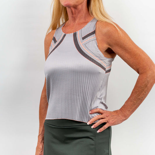 Sculpt Pleated Tank Ashphalt