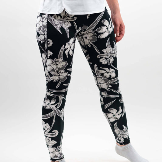 Flower Leggings Black