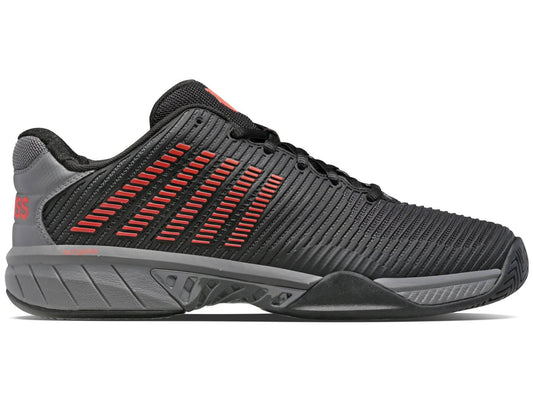 Men's K-Swiss HyperCourt Express 2 (wide 2E) JET BLACK/STEEL GREY/SPICY ORANGE